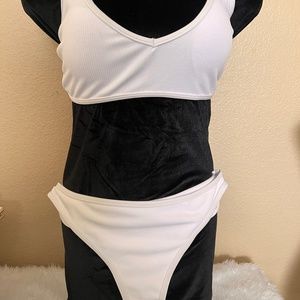 Two Piece Ridged Laser Backed Swim